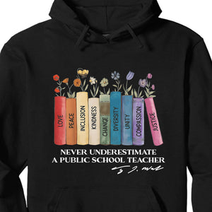 Never Underestimate A Public School Teacher Shirt | Democrat Shirt | Kamala Harris 2024 Shirt Dark T1543 - KH2