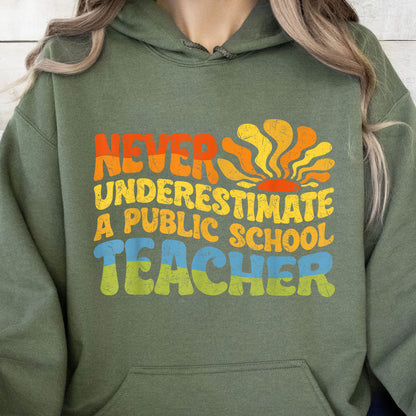 Never Underestimate A Public School Teacher Shirt | Democrat Shirt | Kamala Harris 2024 Shirt Dark T1544 - KH2