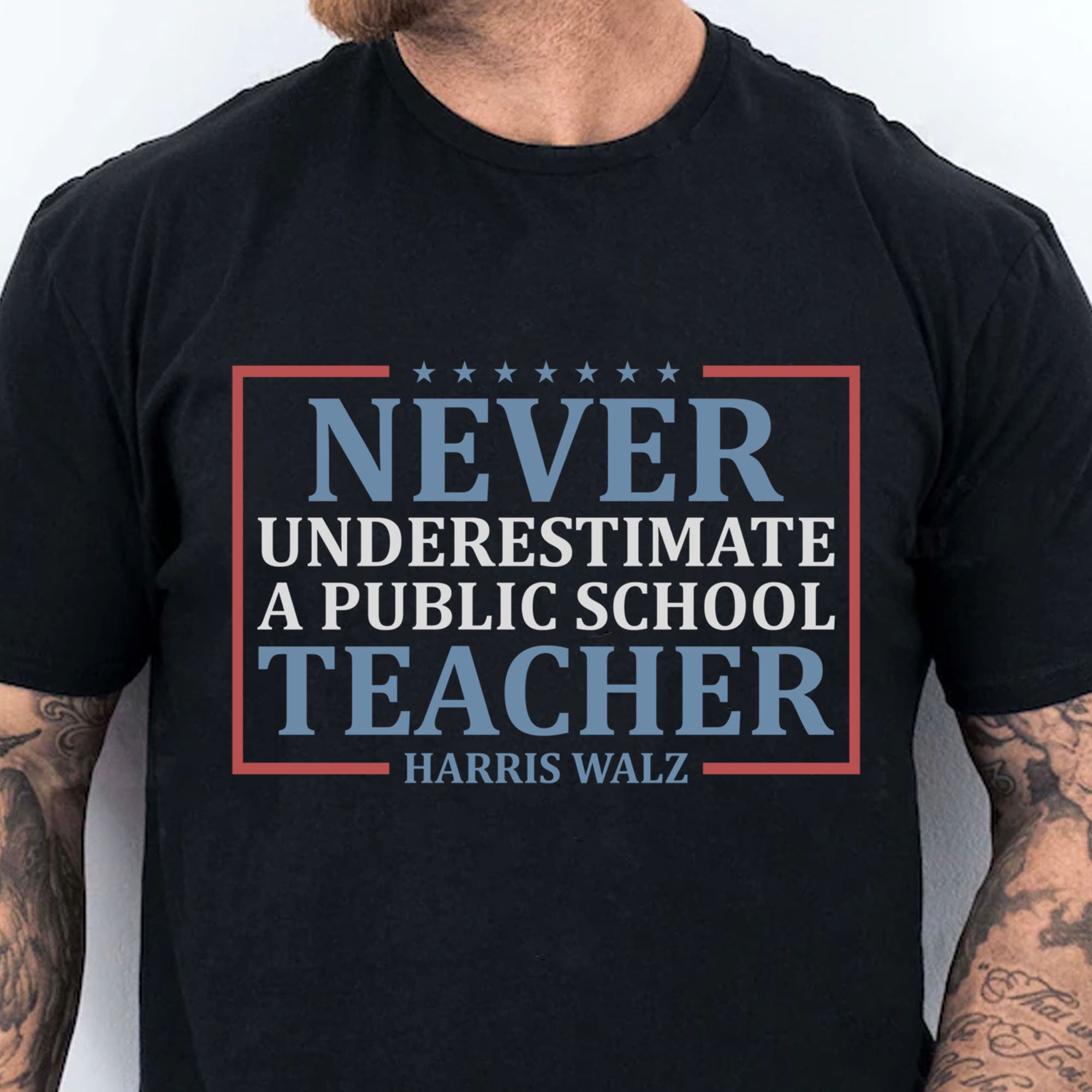 Never Underestimate A Public School Teacher Shirt | Kamala Harris 2024 Shirt | Democrat Shirt Dark T1545 - KH2