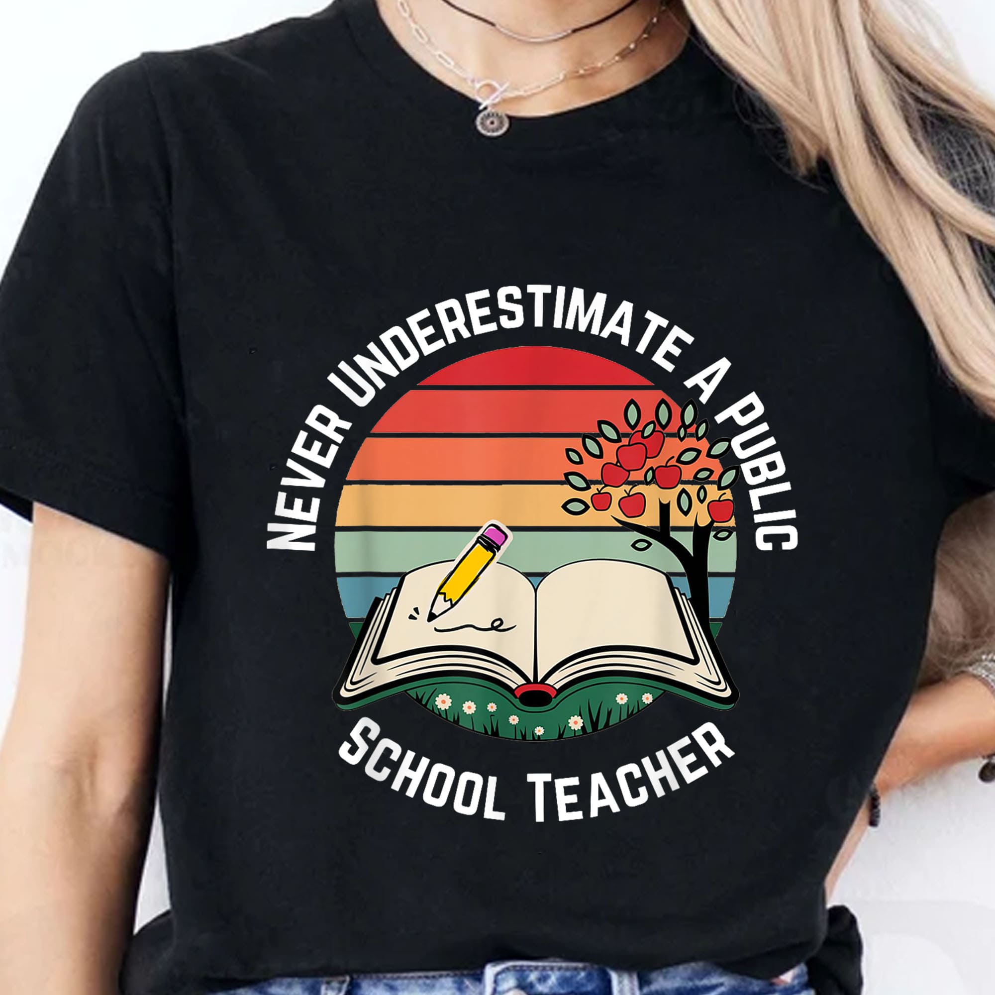 Never Underestimate A Public School Teacher Shirt | Democrat Shirt | Kamala Harris 2024 Shirt Dark T1547 - KH2