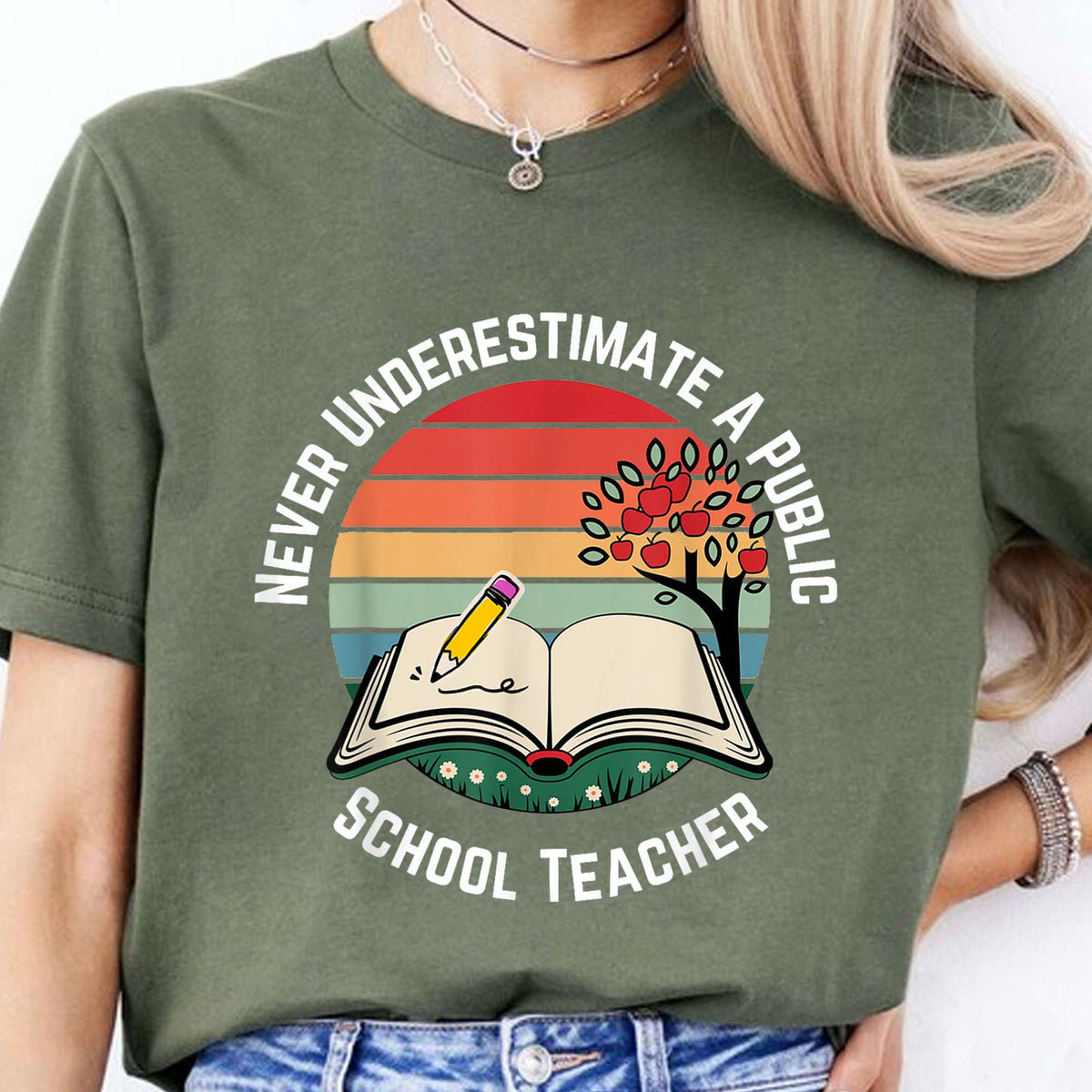 Never Underestimate A Public School Teacher Shirt | Democrat Shirt | Kamala Harris 2024 Shirt Dark T1547 - KH2