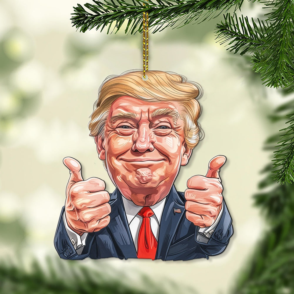 Make America Great Again, Christmas Trump Acrylic Ornament | Perfect for Car & Christmas Tree Decor C1553 - GOP