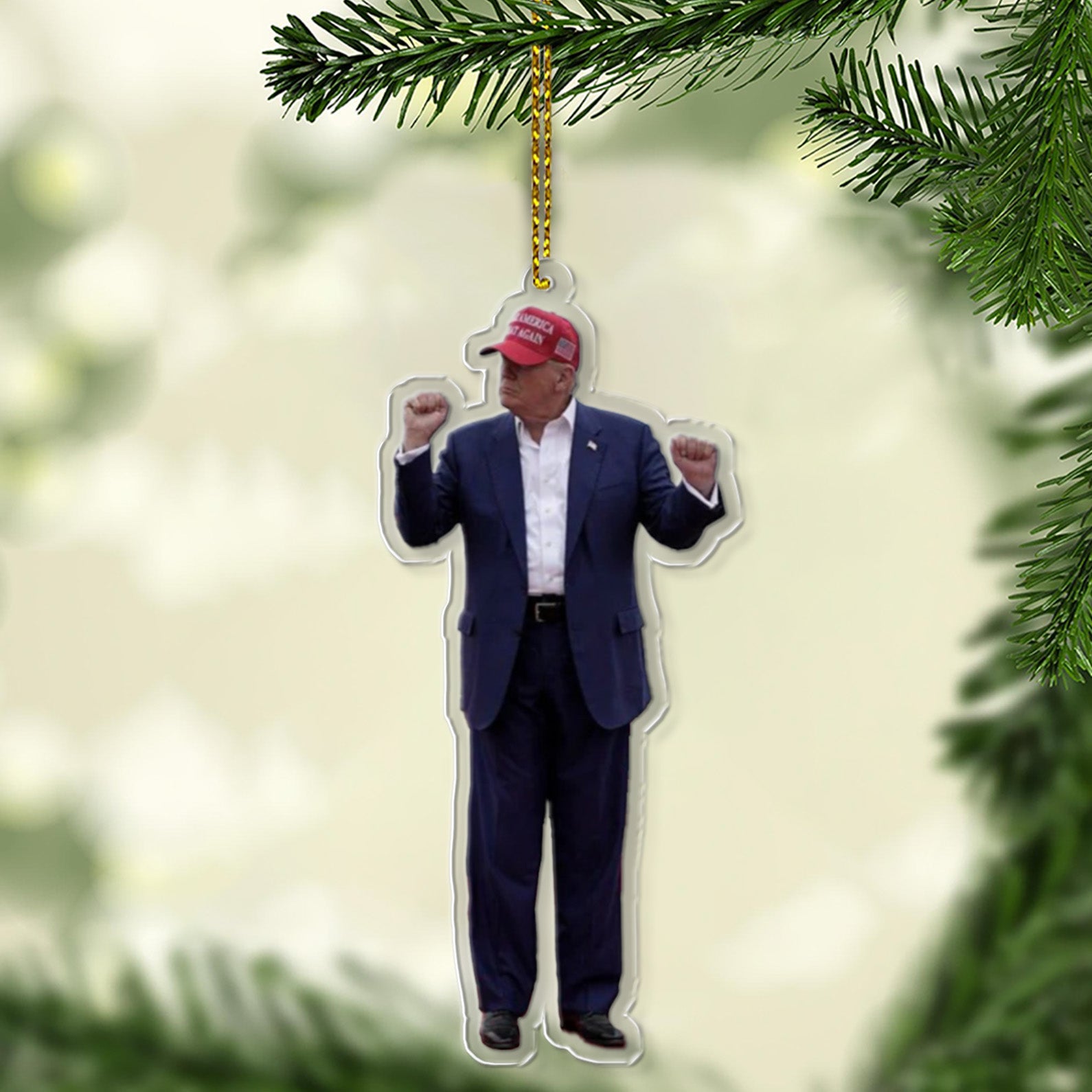 Trump Dancing Acrylic Ornament, Perfect for Car & Christmas Tree Decor 681464 - GOP