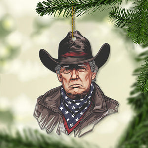 Make America Great Again, Trump Cowboys, Christmas Trump Acrylic Ornament | Perfect for Car & Christmas Tree Decor T1557 - GOP