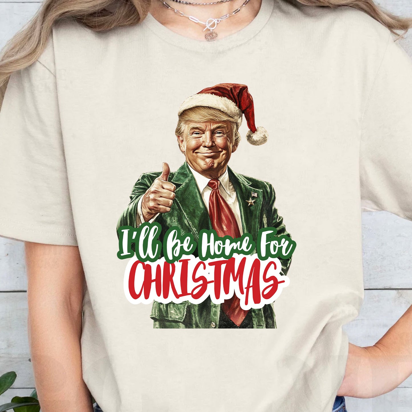 Trump I'll Be Home for Christmas Shirt, Humorous Trump Christmas Sweatshirt, Christmas Republican Sweater C1559 - GOP