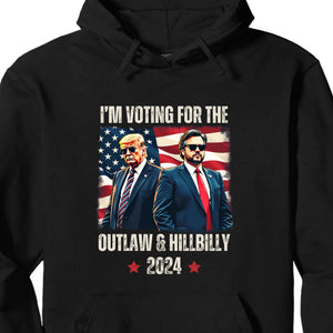 I'm Voting For The Outlaw And The Hillbilly 2024 Shirt | Trump Vance Shirt | Trump Supporters Shirt Dark T1560 - GOP