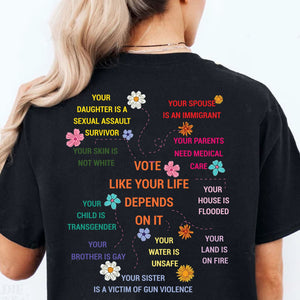 Vote As If Shirt | Equality Shirt | Democrat Shirt | Kamala Harris 2024 Backside Shirt Dark T1564 - KH2