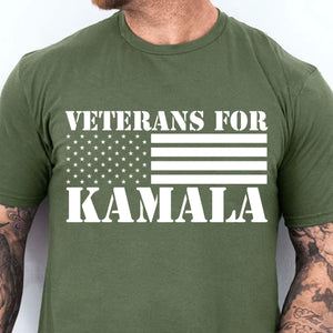 Veterans For Kamala Shirt | Kamala Harris 2024 Shirt | Democrat Shirt Dark T1566 - KH2