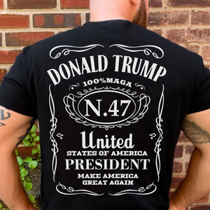 USA President 47 MAGA Shirt | Trump 2024 Shirt | Trump Supporter Backside Shirt Dark T1573 - GOP