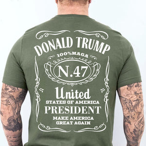 USA President 47 MAGA Shirt | Trump 2024 Shirt | Trump Supporter Backside Shirt Dark T1573 - GOP