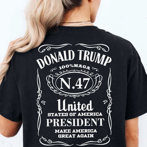 USA President 47 MAGA Shirt | Trump 2024 Shirt | Trump Supporter Backside Shirt Dark T1573 - GOP