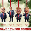 Trump-Inspired Acrylic Christmas & Halloween Decor - Sparkling Hanging Ornament for Car Interiors & Tree, Perfect Holiday Gift Idea - 681574