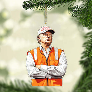 Trump Make America great Again 2024 Ornament, Trump Garbage Truck Acrylic Ornament | Perfect for Car & Christmas Tree Decor T1743 - GOP