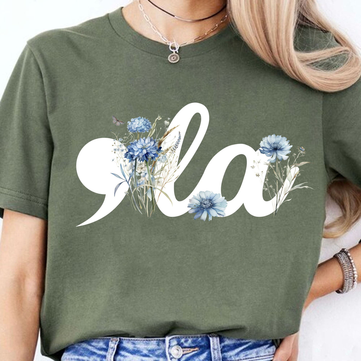 Floral Comma La Shirt | Kamala Harris Shirt | Democrat Shirt Dark T1582 - KH2