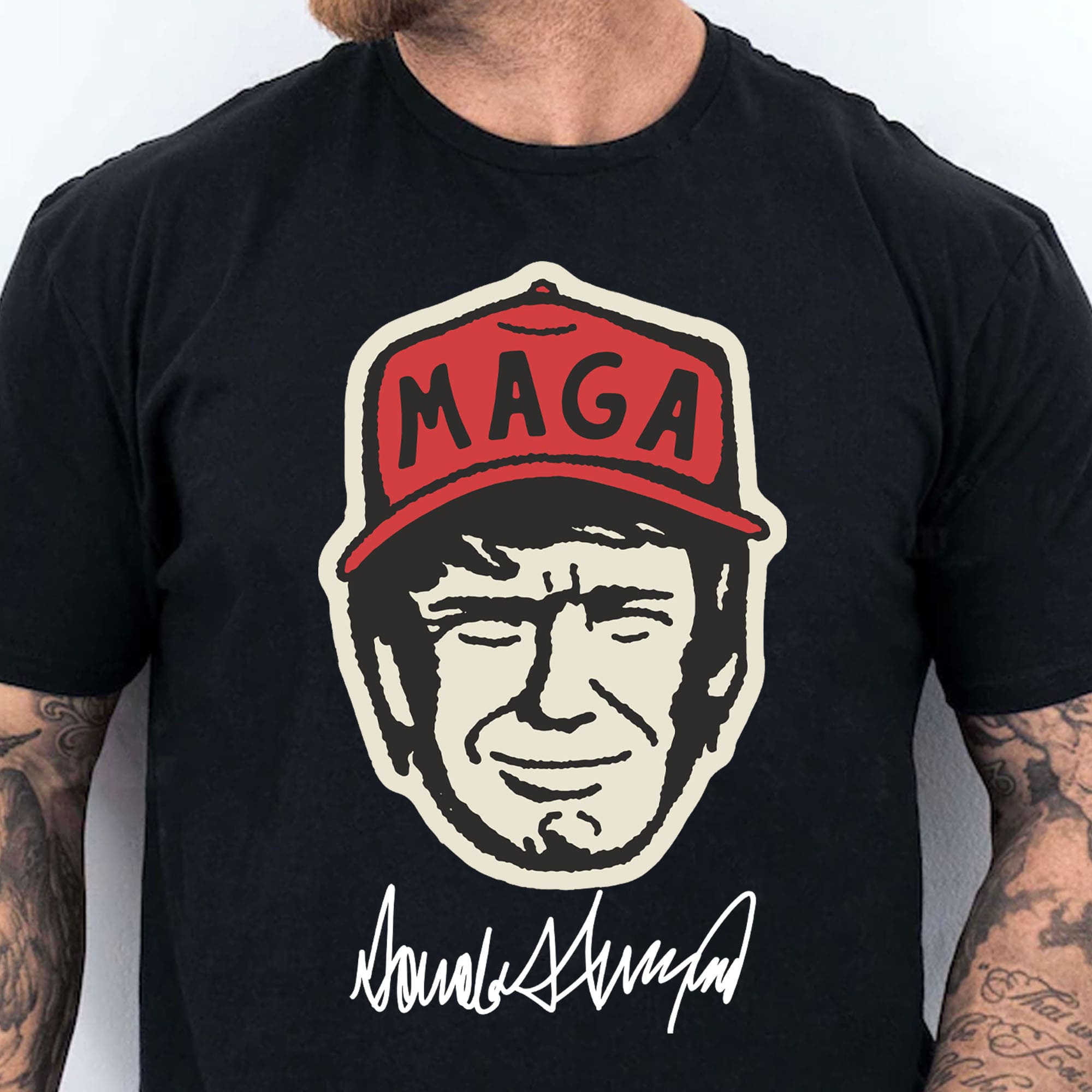 Trump MAGA Hat Cartoon Shirt | Trump 2024 Shirt | Trump Supporter Shirt Dark T1588 - GOP