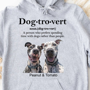 Dogtrovert Shirt, Live Preview Upload Photo Dog Shirt, Personalized Custom Dog Lovers Shirt Bright T1606