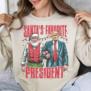 Santa's Favorite President Shirt, Humorous Trump Christmas Sweatshirt, Republican Sweater C1614 - GOP