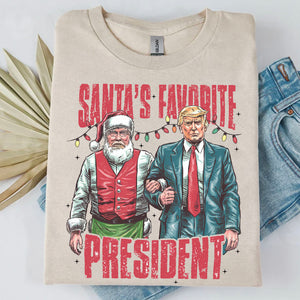 Santa's Favorite President Shirt, Humorous Trump Christmas Sweatshirt, Republican Sweater C1614 - GOP