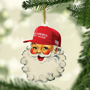 Santa Make America Great Again, Christmas Republican Acrylic Ornament,  Perfect for Car & Christmas Tree Decor C1616 - GOP