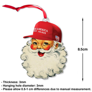 Santa Make America Great Again, Christmas Republican Acrylic Ornament,  Perfect for Car & Christmas Tree Decor C1616 - GOP