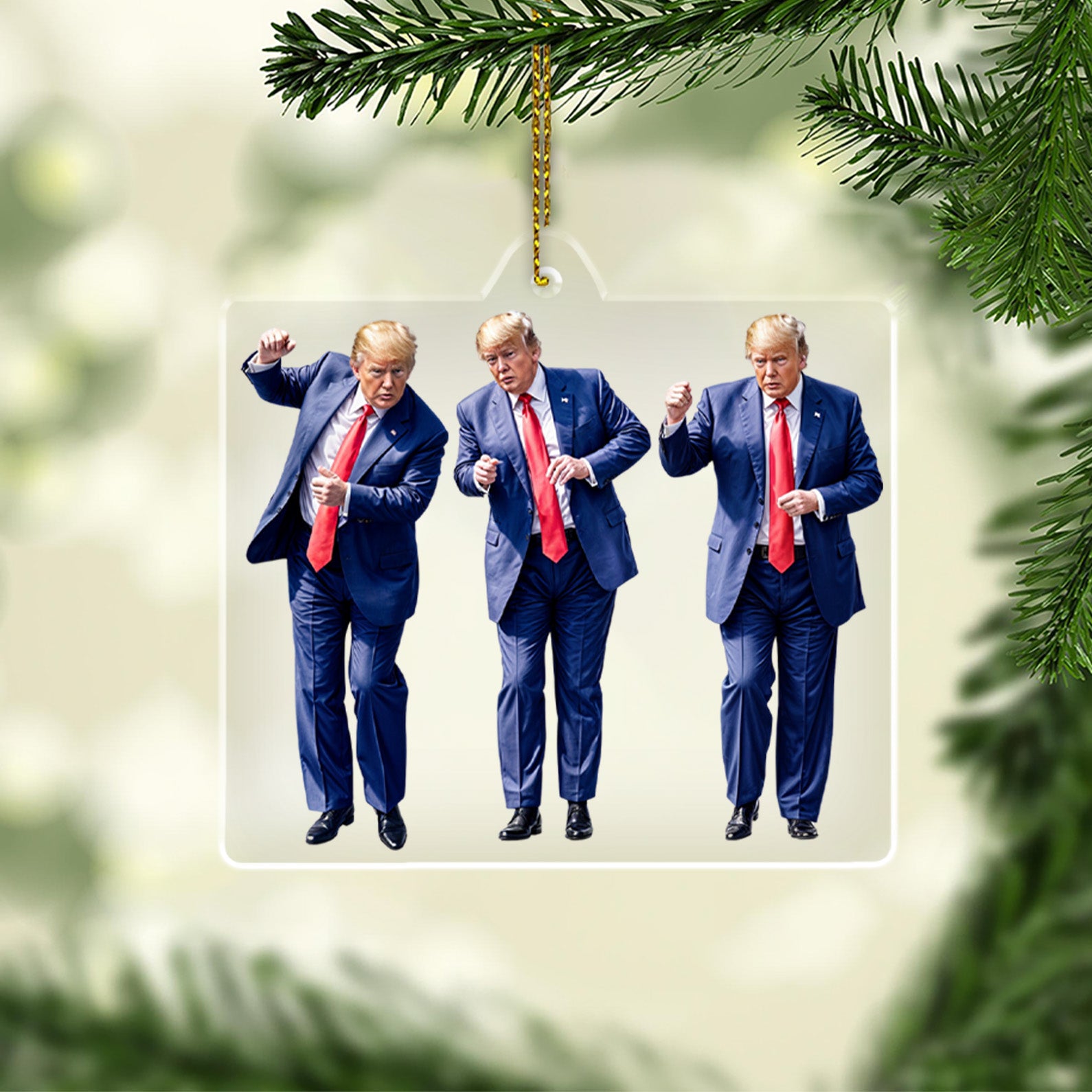 Christmas Trump Dancing Acrylic Ornament, Perfect for Car & Christmas Tree Decor T1618 - GOP