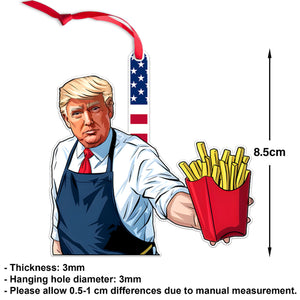 Trump Fries McDonald, Trendy Christmas Trump Acrylic Ornament, Perfect for Car & Christmas Tree Decor T1620 - GOP