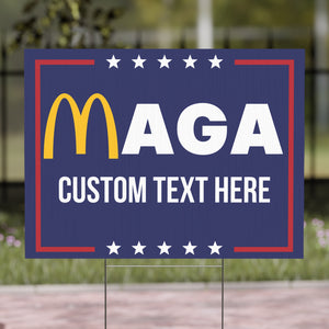 Trump MAGA Yard Sign | Trump Make America Great Again McDonalds Yard Sign | Trump Supporters Yard Sign T1623 - GOP