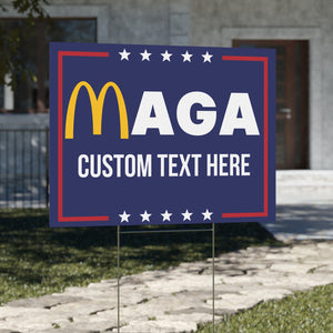 Trump MAGA Yard Sign | Trump Make America Great Again McDonalds Yard Sign | Trump Supporters Yard Sign T1623 - GOP