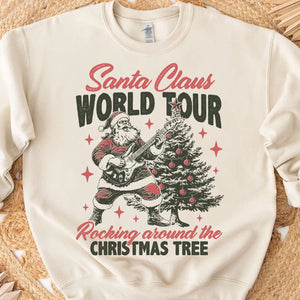 Retro Santa Claus Shirt, Vintage Merry Christmas Sweater, Funny Santa Rocking Around Christmas Tree Sweatshirt T1636