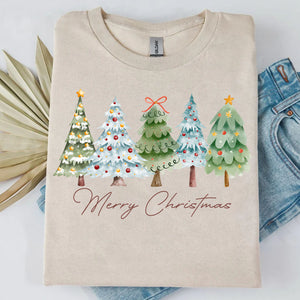 Merry Christmas Shirt, Vintage Xmas Holiday Sweater, Christmas Tree Sweatshirt T1639