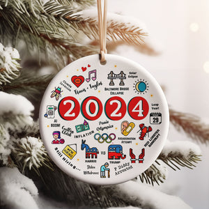 2024 Summary Year in Review Christmas Year to Remember Commemorative Ornament T1643