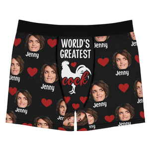 Custom Photo World's Greatest Cock | Live Preview Custom Face Photo Boxer Briefs | Funny Personalized Gift Ideas for Husband, Boyfriend, Valentines Day 681646