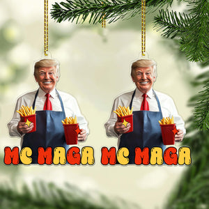 Trump Mc MAGA, Trendy Trump McDonald Acrylic Ornament, Perfect for Car & Christmas Tree Decor T1649 - GOP