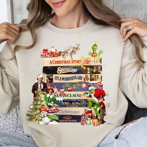 Christmas Movies Shirt, 90s Style Christmas Sweater, Green Christmas Sweatshirt T1652