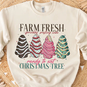 Farm Fresh Christmas Tree Shirt, Merry Christmas Sweater, Cute Xmas Holiday Sweatshirt T1655