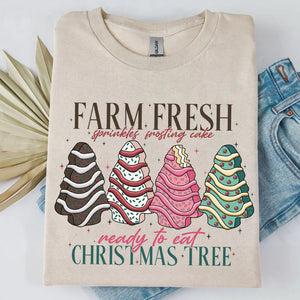 Farm Fresh Christmas Tree Shirt, Merry Christmas Sweater, Cute Xmas Holiday Sweatshirt T1655