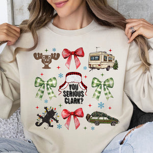 Christmas Coquette Bow Shirt, Retro Christmas Sweater, Funny Xmas Holiday Sweatshirt T1656