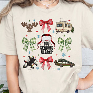 Christmas Coquette Bow Shirt, Retro Christmas Sweater, Funny Xmas Holiday Sweatshirt T1656