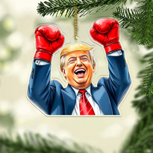 Trump Boxer, Funny Trump Christmas Acrylic Ornament, Perfect for Car & Christmas Tree Decor T1659 - GOP