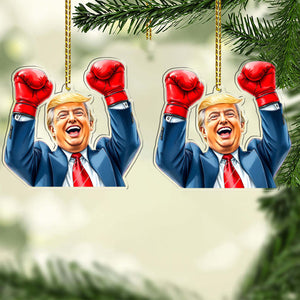 Trump Boxer, Funny Trump Christmas Acrylic Ornament, Perfect for Car & Christmas Tree Decor T1659 - GOP