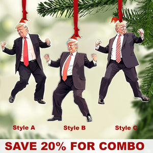 Trump Dancing, Humorous Trump Christmas Acrylic Ornament | Perfect for Car & Christmas Tree Decor T1660 - GOP