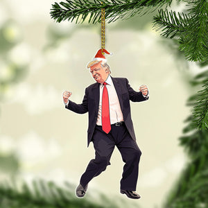 Trump Dancing, Humorous Trump Christmas Acrylic Ornament | Perfect for Car & Christmas Tree Decor T1660 - GOP