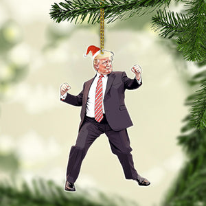 Trump Dancing, Humorous Trump Christmas Acrylic Ornament | Perfect for Car & Christmas Tree Decor T1660 - GOP