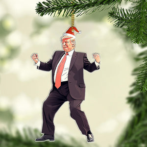 Trump Dancing, Humorous Trump Christmas Acrylic Ornament | Perfect for Car & Christmas Tree Decor T1660 - GOP