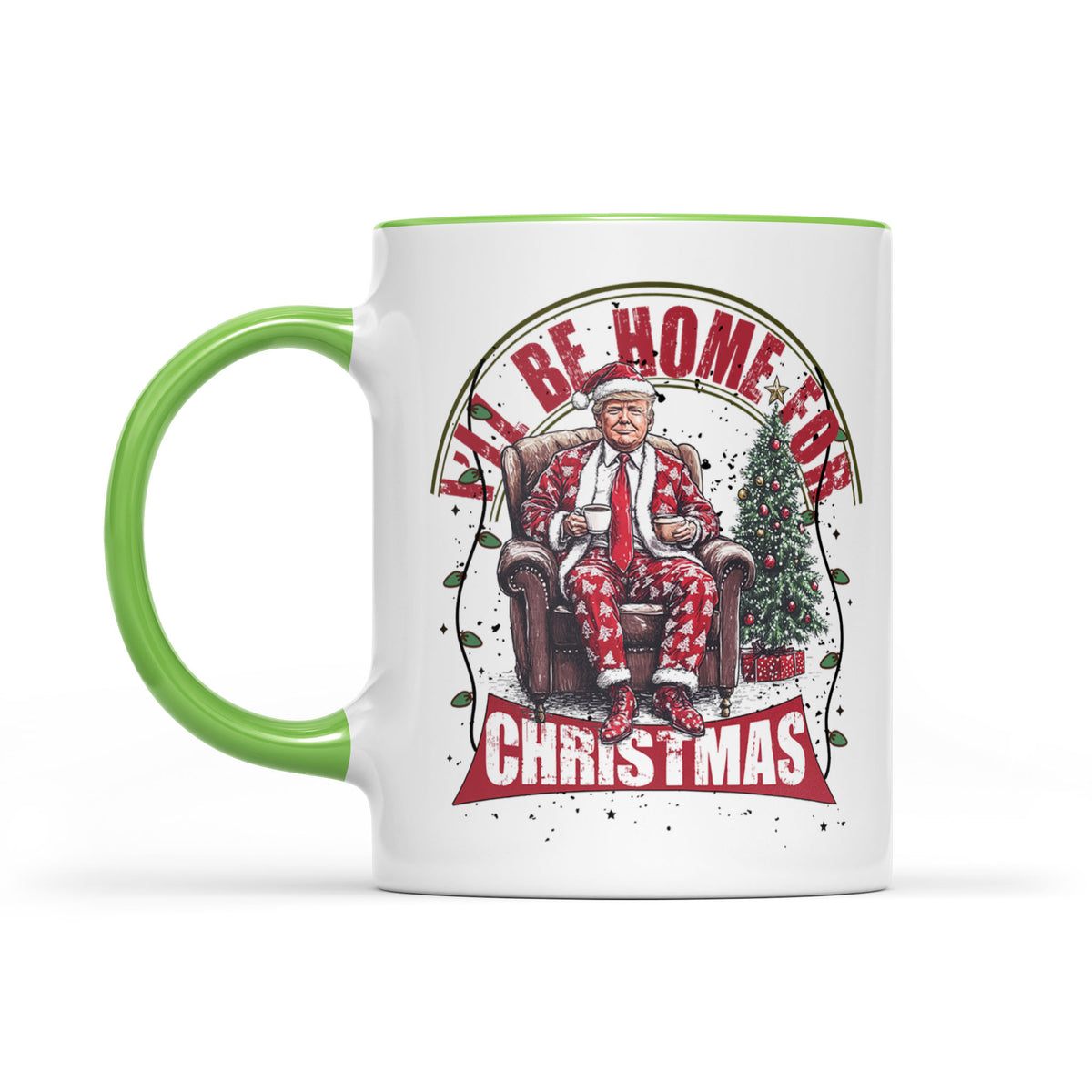Trump I'll Be Home for Christmas Mug, Humorous Trump Christmas Mug, Christmas Republican White Mug Accent Mug T1661 - GOP
