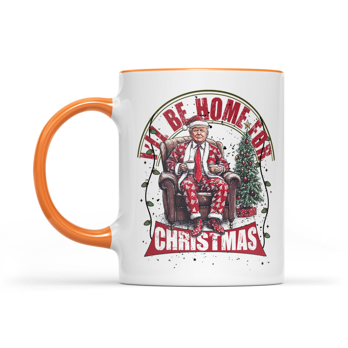Trump I'll Be Home for Christmas Mug, Humorous Trump Christmas Mug, Christmas Republican White Mug Accent Mug T1661 - GOP