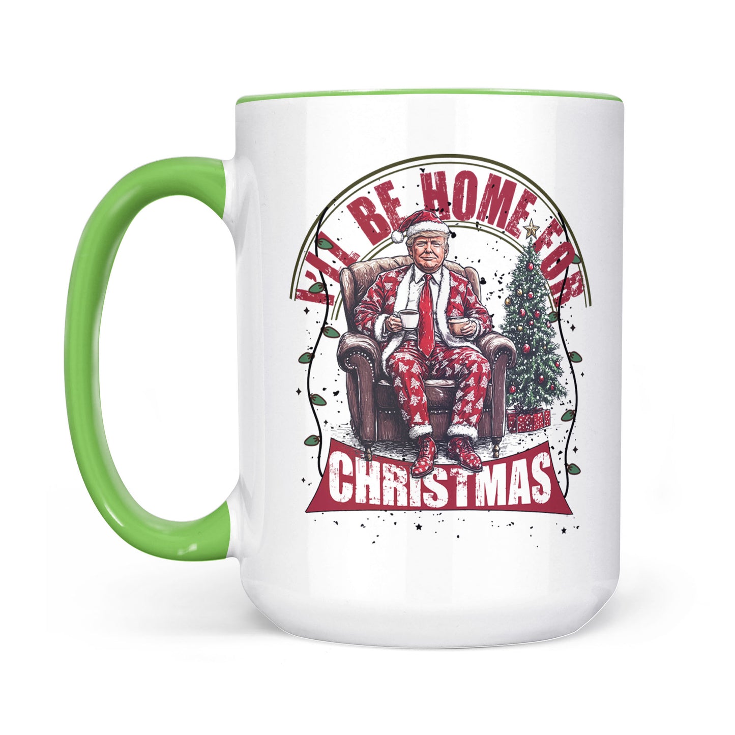 Trump I'll Be Home for Christmas Mug, Humorous Trump Christmas Mug, Christmas Republican White Mug Accent Mug T1661 - GOP