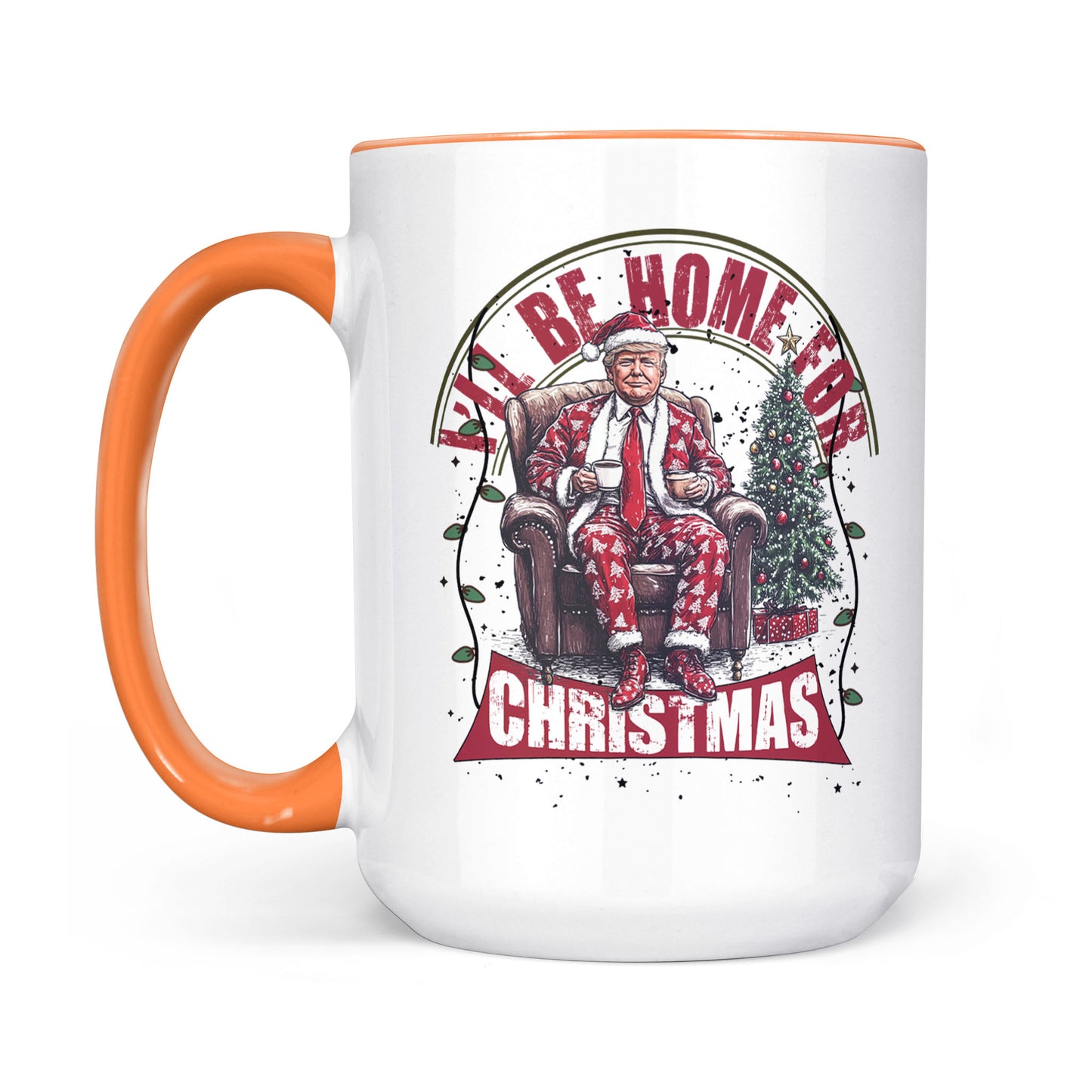 Trump I'll Be Home for Christmas Mug, Humorous Trump Christmas Mug, Christmas Republican White Mug Accent Mug T1661 - GOP