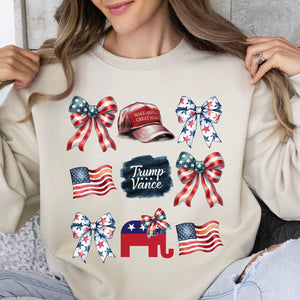 Coquette Trump Sweatshirt, Trump Presidential Trump MAGA Sweatshirt, Trump Supporters 2024 Ugly Sweatshirt T1663 - GOP