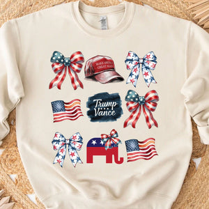 Coquette Trump Sweatshirt, Trump Presidential Trump MAGA Sweatshirt, Trump Supporters 2024 Ugly Sweatshirt T1663 - GOP